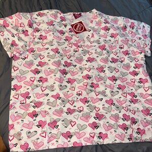 Women’s Valentines Day Scrubs Size 3XL